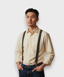 Bobby Bolton Elastic Braces with Clip and Button Attachment