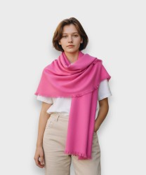 Bluestars Antelope wool and cashmere blend scarf, fuchsia