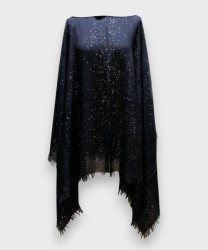 Archivio Bluestars poncho in misto lana e cashmere puntinato