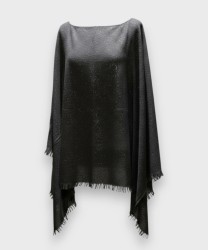 Bluestars poncho in wool and cashmere blend with silver dots