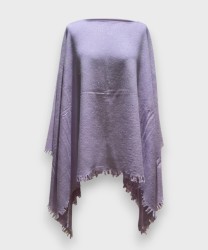 Bluestars poncho in wool and cashmere blend with silver dots