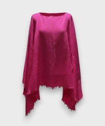 Bluestars poncho in wool and cashmere blend with silver dots