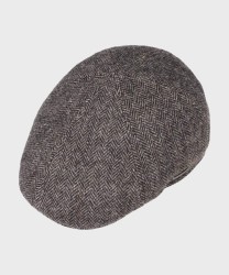 Stetson Texas Wool Herringbone wool flat cap, gray melange