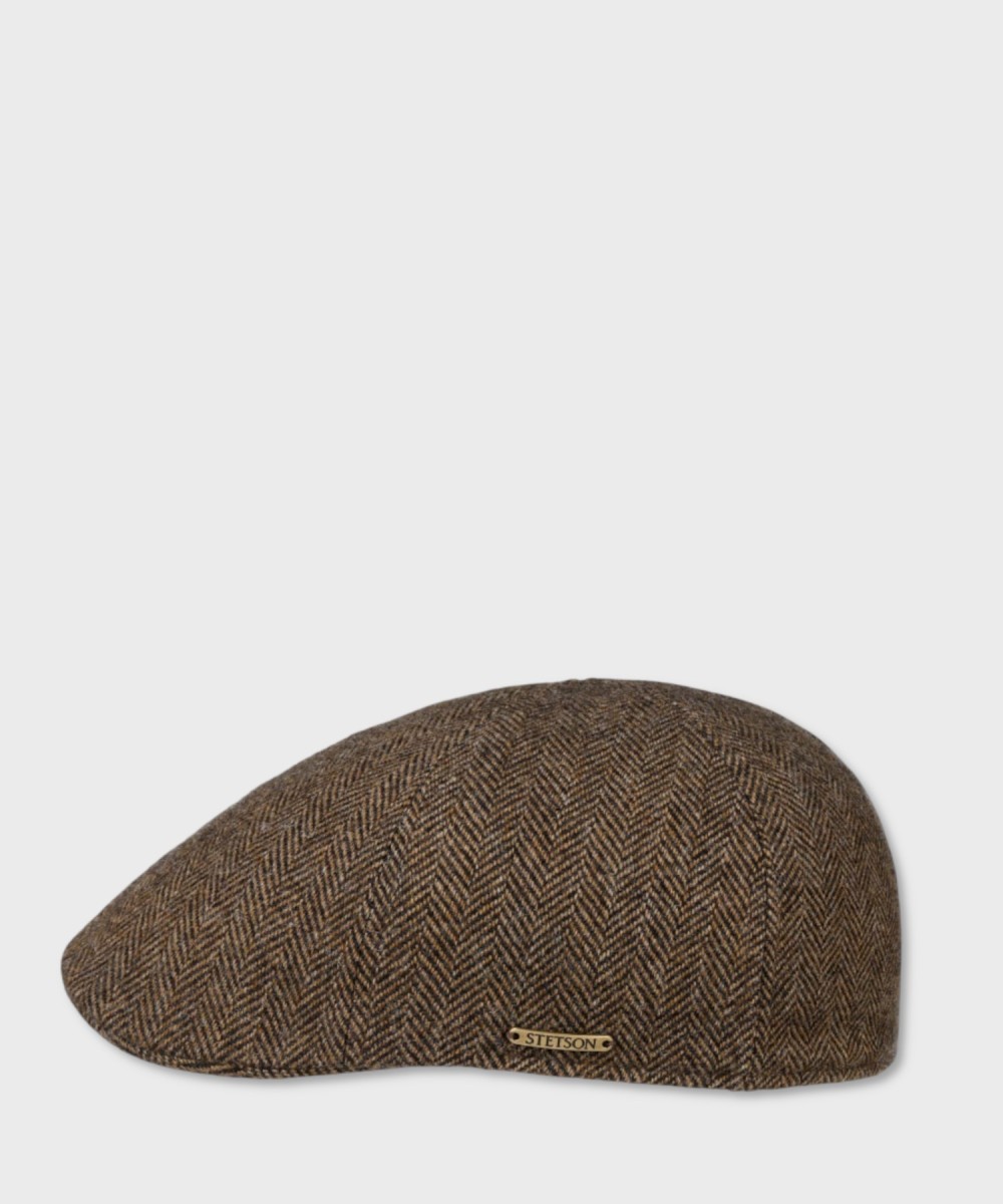 Stetson Texas Wool Herringbone wool flat cap,...