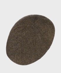 Stetson Texas Wool Herringbone wool flat cap, gray melange