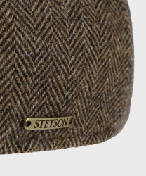 Stetson Texas Wool Herringbone wool flat cap, gray melange