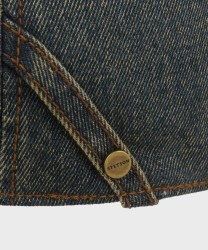 Stetson Texas Washed Denim flat cap, blue