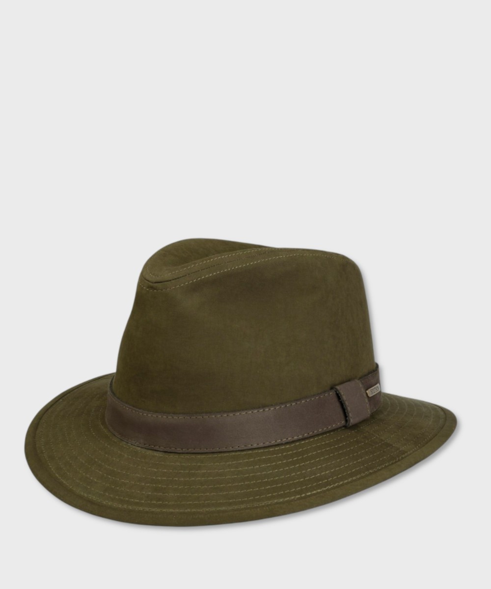 Stetson Traveler Waxed Cotton hat, olive