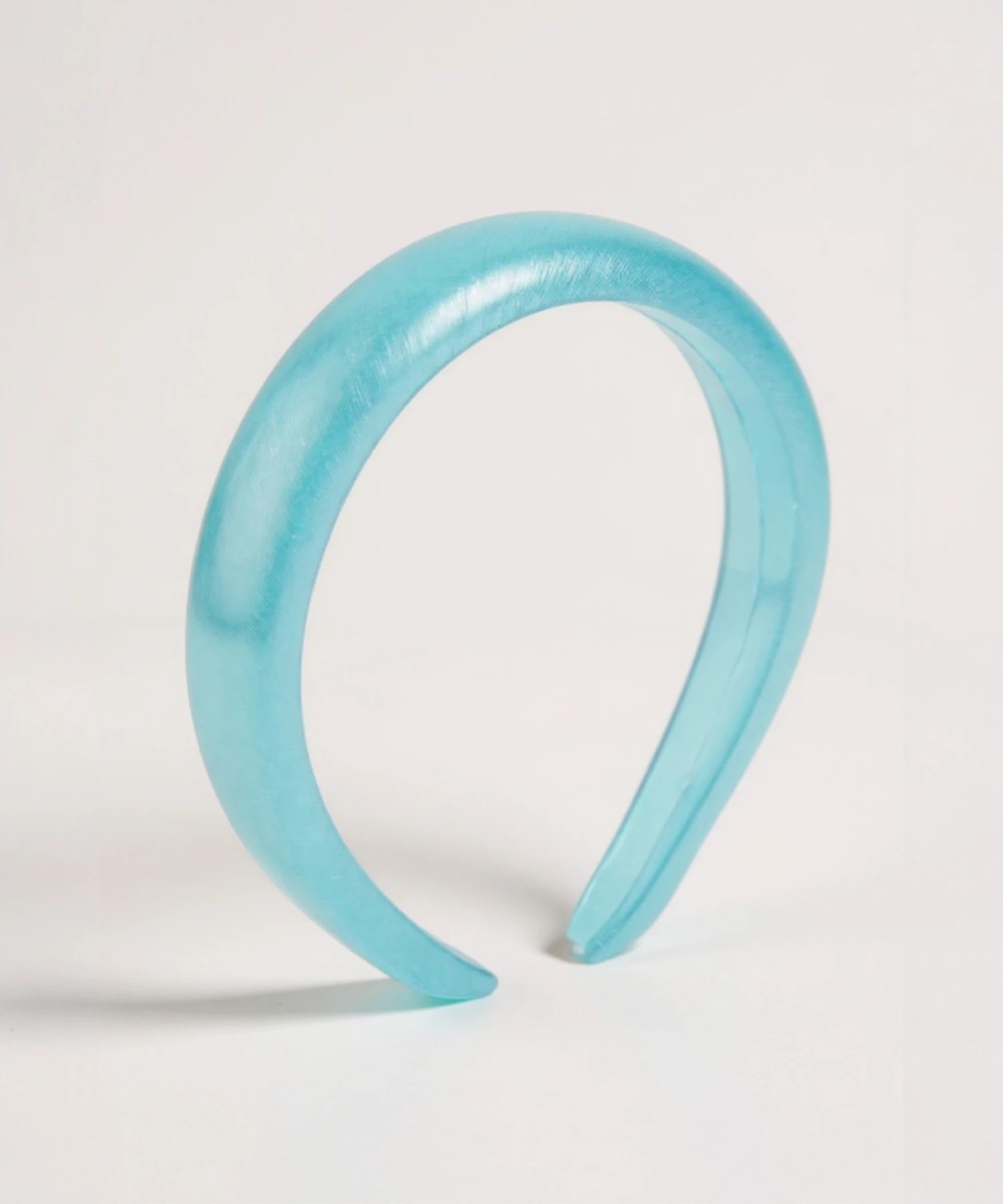 Marella Pigna satin headband, aqua green