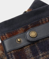 Stetson Oakdale leather gloves, suede wool navy