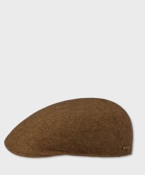 Stetson Finningley 5 Panel wool flat cap, brown