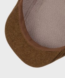 Stetson Finningley 5 Panel wool flat cap, brown