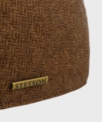 Stetson Finningley 5 Panel wool flat cap, brown