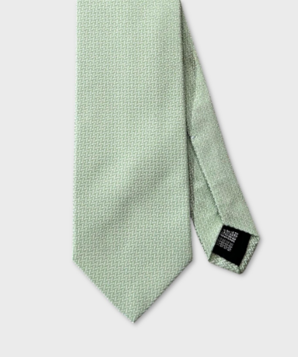 Villa Milano three-fold silk tie with micro...