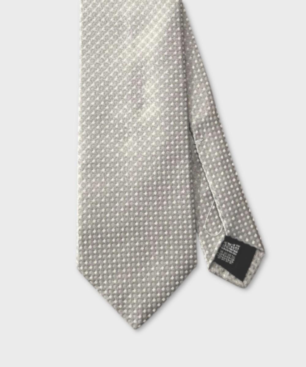 Villa Milano three-fold silk tie with micro...