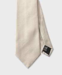 Villa Milano three-fold silk tie with a dot pattern, ecru