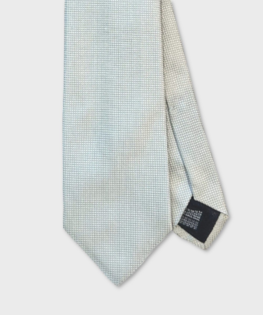 Villa Milano three-fold silk tie with micro...