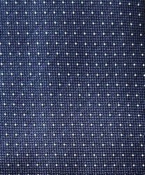 Villa Milano cravatta tre pieghe in seta micro pois bianchi, blu