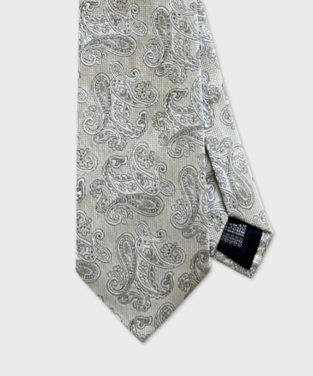 Villa Milano three-fold silk tie with micro...