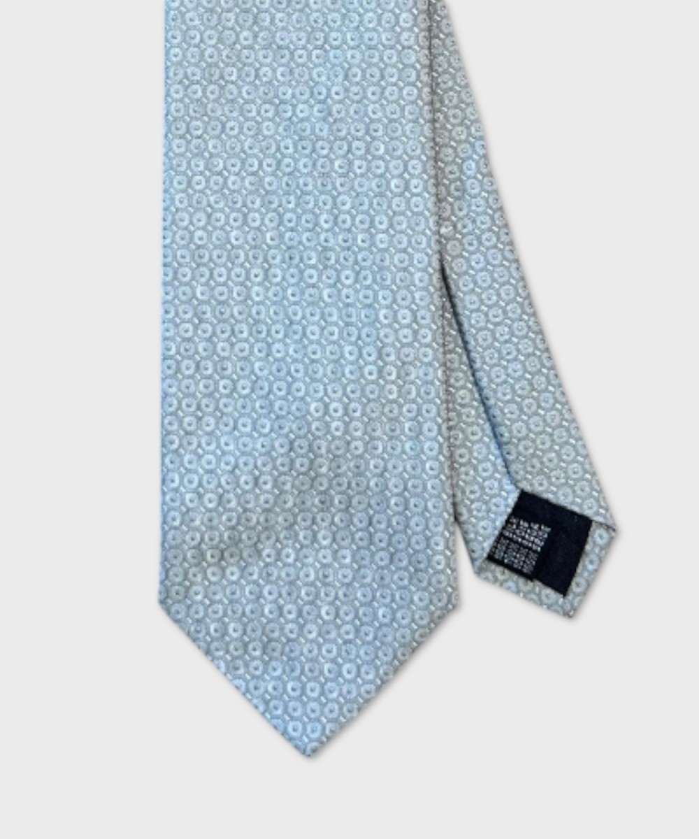 Villa Milano three-fold silk tie with micro...