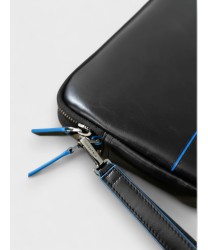 Piquadro Blue Square flat clutch bag, 2 compartments, black