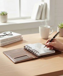 The Bridge Story porta agenda con organizer in pelle marrone