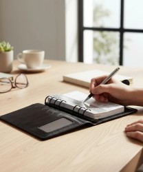 The Bridge Story porta agenda con organizer in pelle nero