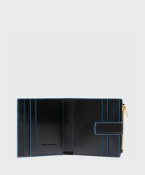 Piquadro Blue Square portafogli compato con portamonete e 9 cc