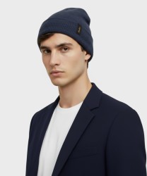 Borsalino Street Beanie cap in shaved virgin wool, dark blue
