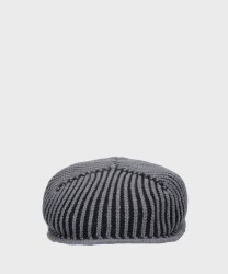 Borsalino Paolo berretto piatto in lana a coste delavè, grigio