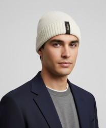 Borsalino City Beanie berretto in eco cashmere rasato, bianco