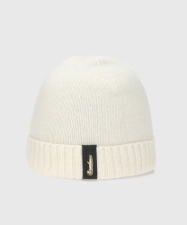 Borsalino City Beanie berretto in eco cashmere rasato, bianco