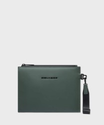 Piquadro Corner C2OW flat clutch bag, green