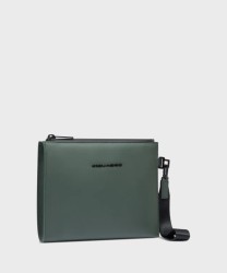 Piquadro Corner C2OW flat clutch bag, green