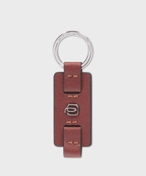 Piquadro Black Square flat key ring, leather
