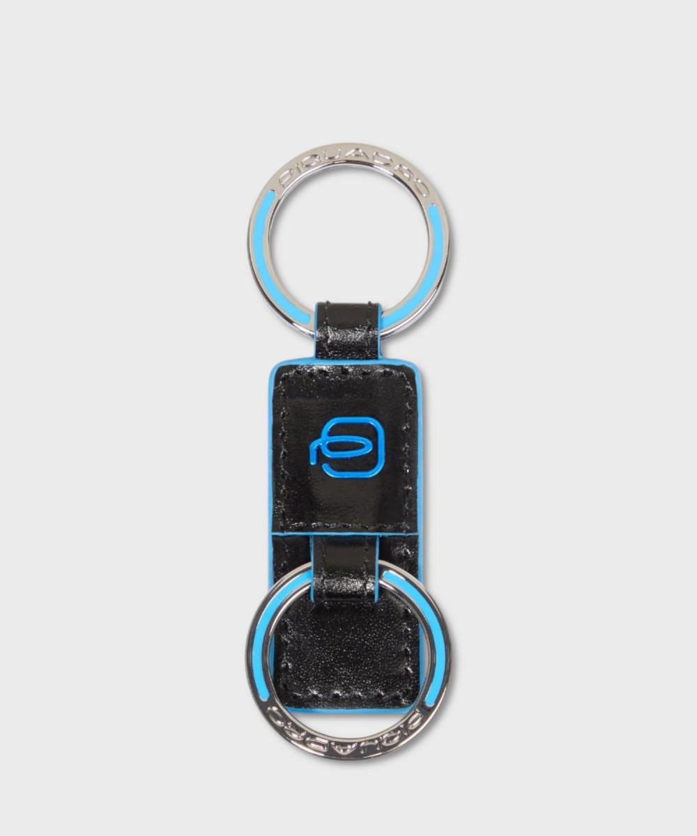 Piquadro Blue Square portachiavi in pelle con 2...
