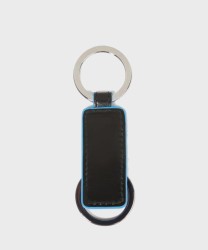 Piquadro Blue Square key ring with 2 rings, black