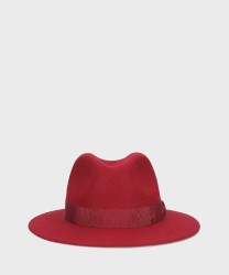 Borsalino Macho Wool Felt Fedora Hat, Cherry Red
