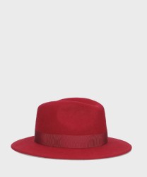 Borsalino Macho Wool Felt Fedora Hat, Cherry Red