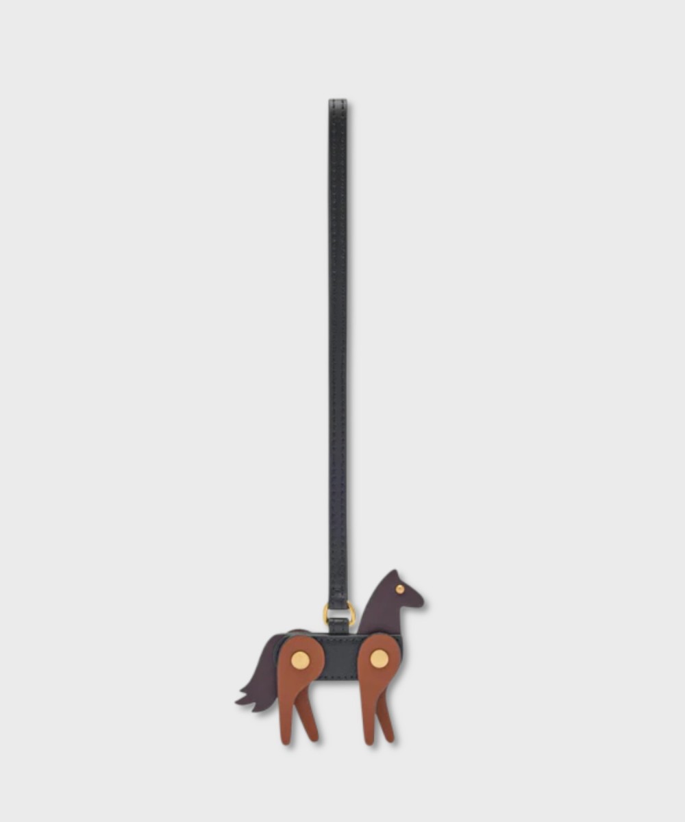 La Martina Horse bag charm, black cognac port