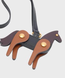 La Martina Horse bag charm, black cognac port