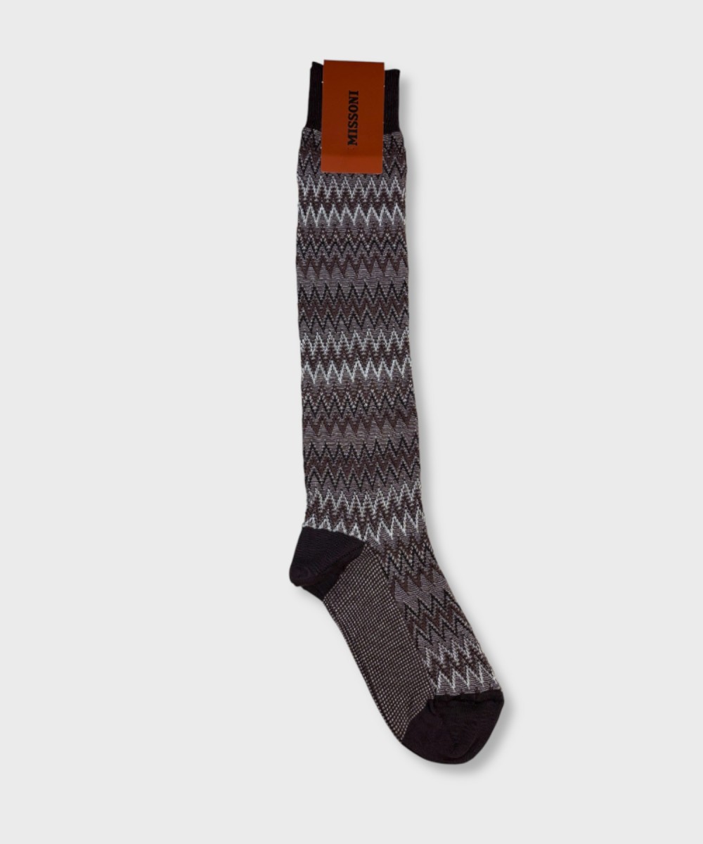 Missoni zig zag cotton socks, brown