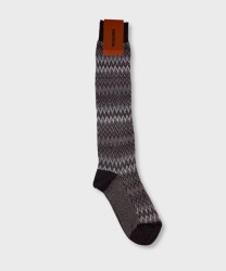 Missoni zig zag cotton socks, brown