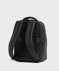 Piquadro Wollem rubber zaino porta pc 14" espandibile, nero