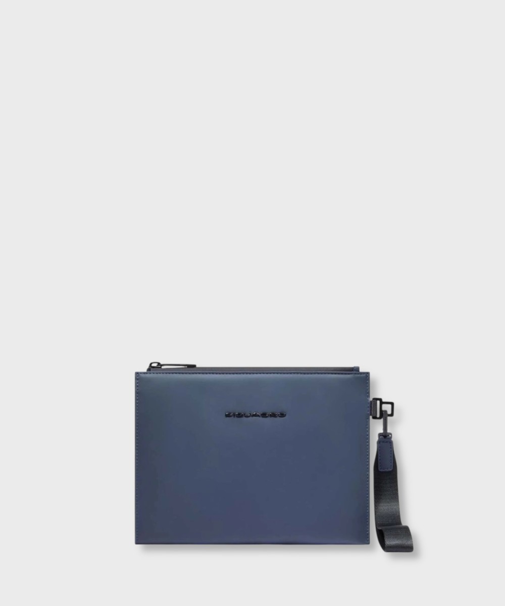Piquadro Corner C2OW mini flat clutch bag, blue