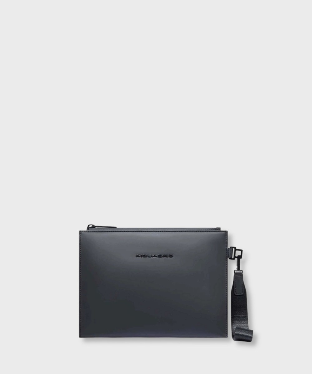 Piquadro Corner C2OW mini flat clutch bag, black