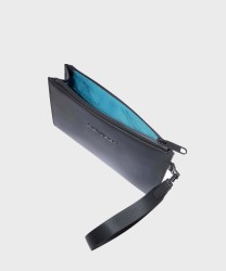 Piquadro Corner C2OW mini flat clutch bag, black