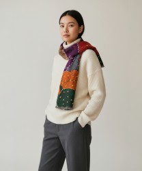 Frangipani Levante merino wool scarf, grey