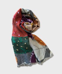 Frangipani Levante merino wool scarf, grey