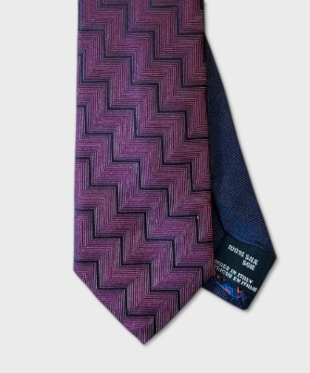 Missoni cravatta tre pieghe in seta zig zag...